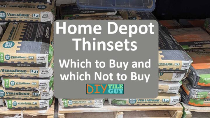 Examining each thinset mortar that Home Depot carries